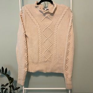 & Other Stories Paris Atelier Cream Ivory Pointelle Cable Knit Sweater